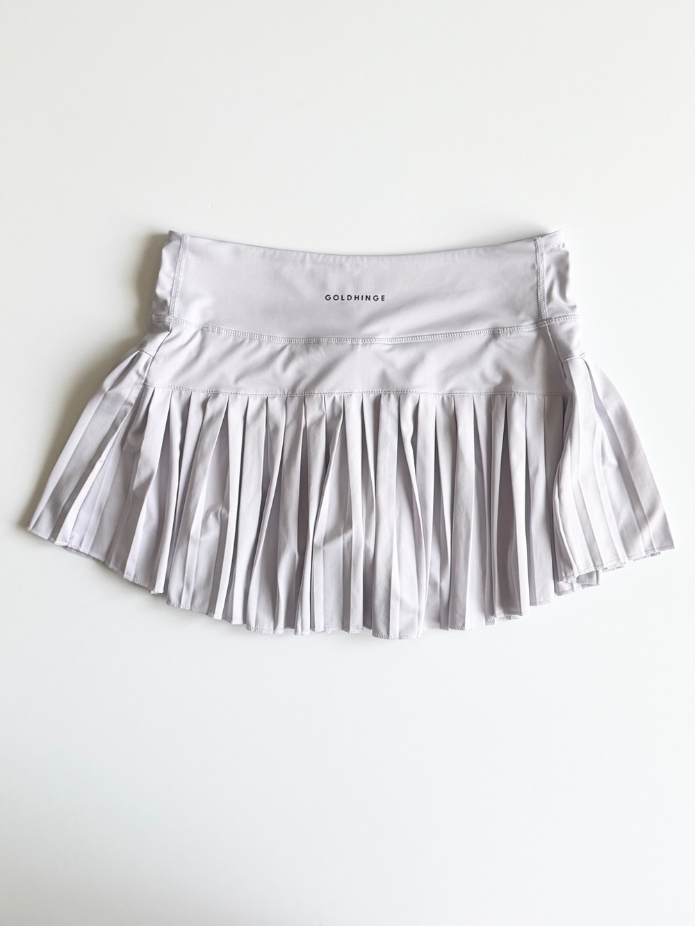 Gold Hinge LARGE light purple high rise pleated mini skirt